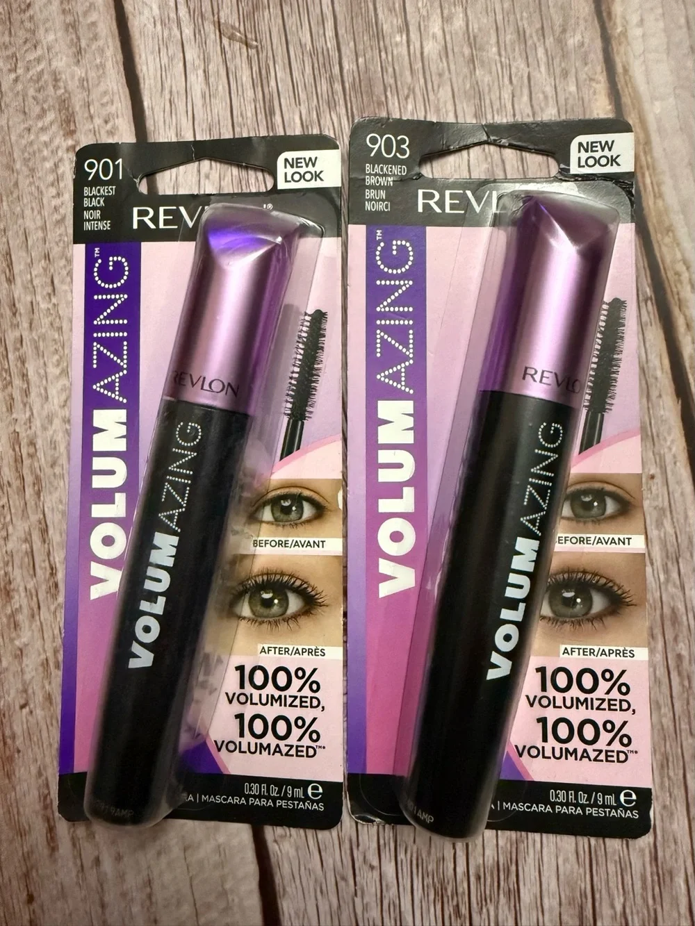 Lot Of 2 Revlon Volumizing Mascara 901 Blackest Black & 904 Blackened Brown